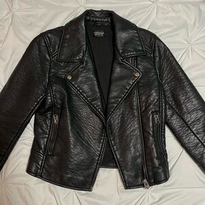 Topshop black leather jacket